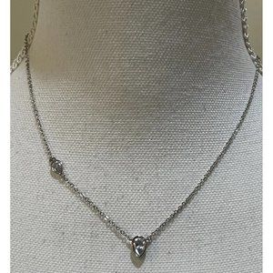 CZ by Kenneth Jay Lane Bezel Set Pear-Shaped Pendant Necklace Silver ~ New